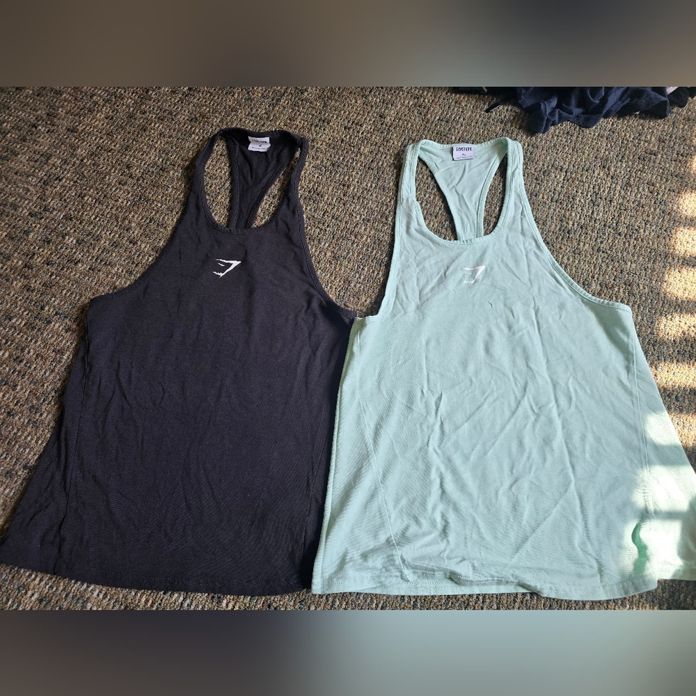 Gymshark Racerback Tanks - Black & Mint